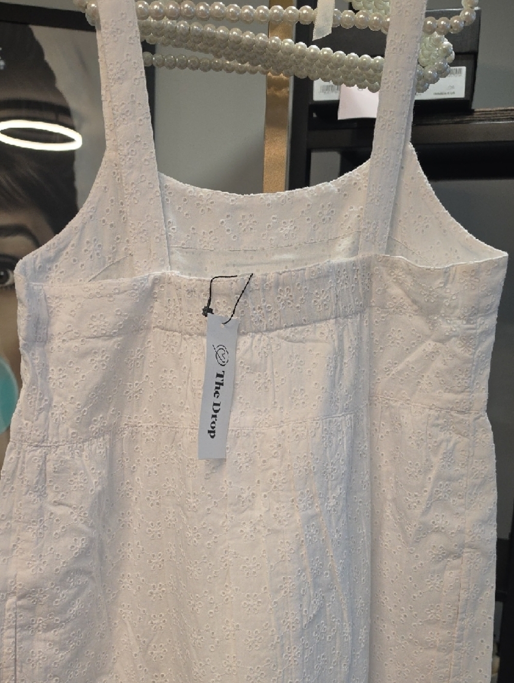 Women’s White Eyelet Sundress - Picture 6 of 7